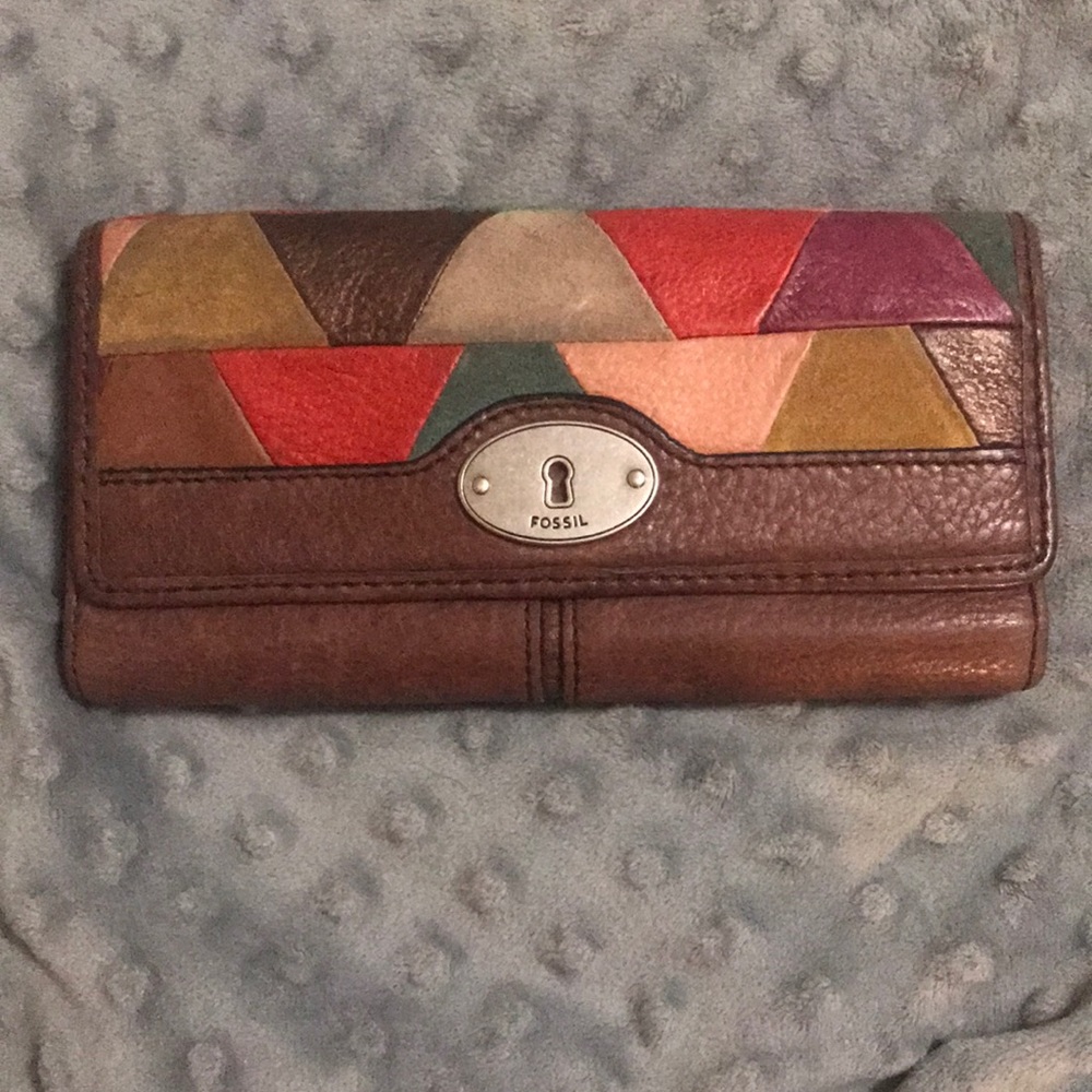 Fossil patchwork wallet